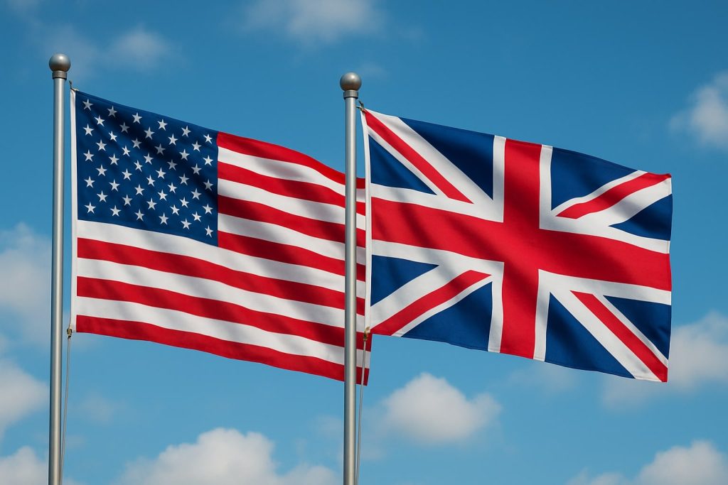 Image of American and British Flags in the same picture